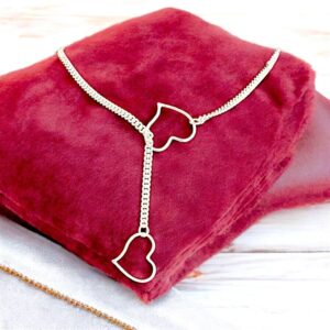 Romantic Silver Heart Slip Chain Necklace